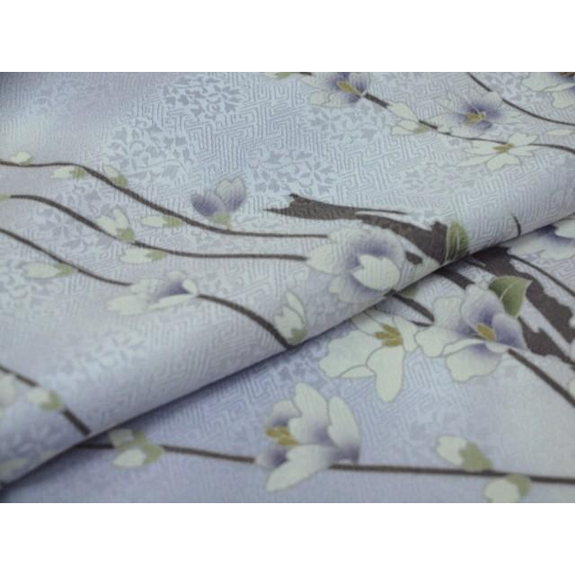 正絹袷訪問着　1443　淡藤色系　花　大幅値下げ　お仕立て上がりの画像