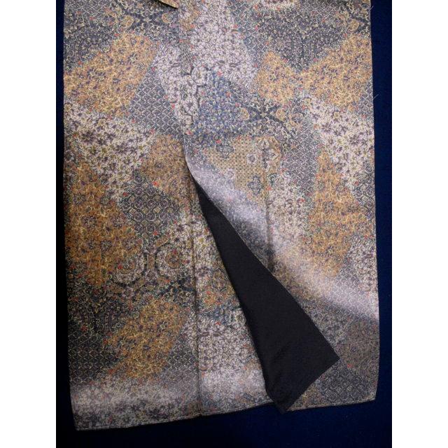 正絹袷ろうけつ染め訪問着　1561　更紗　黄土色系　お仕立て上がり　_10