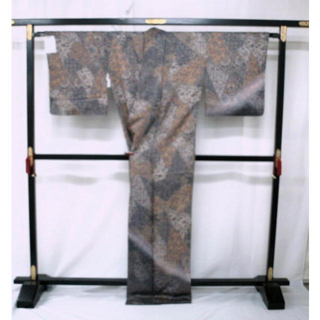 正絹袷ろうけつ染め訪問着　1561　更紗　黄土色系　お仕立て上がり　_5