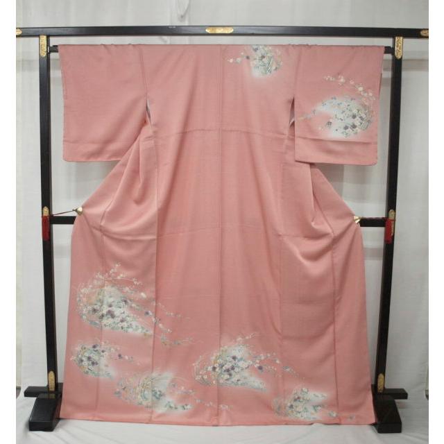 正絹袷薄紅色訪問着 - 訪問着・付け下げ