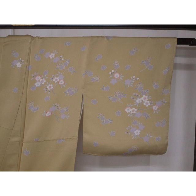 お仕立て上がり　1573　正絹　袷訪問着　香色　桜の画像