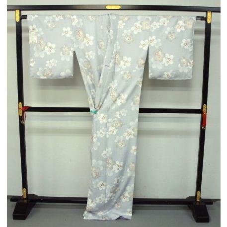 お仕立て上がり 0170 正絹小紋 薄グレー系 花柄 : きもの 遊着苑 