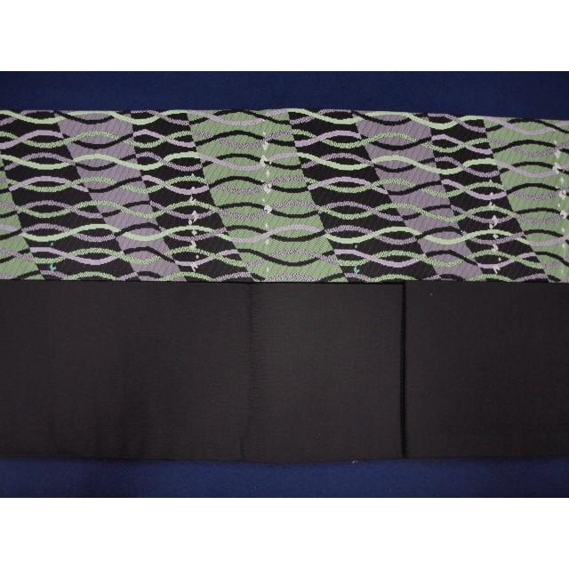 御仕立て上がり 0733 正絹西陣名古屋帯 黄緑 紫 立涌く : きもの 遊着