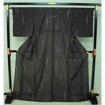 大幅値下げ　1180　お仕立て上がり　夏着物　正絹　絽小紋　濃暗紫色　