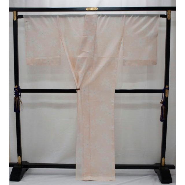 お買い得　1743　お仕立て上がり　夏着物　絽小紋　灰桜色　花柄　_2