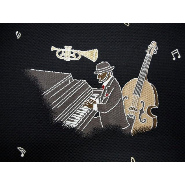袋帯黒地JAZZ柄