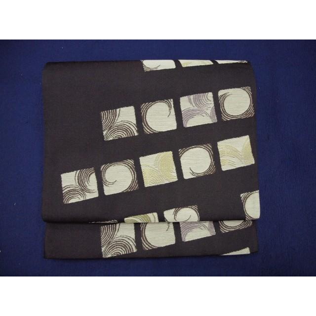御仕立て上がり 1393 西陣 訪問着用正絹 袋帯 全通 茶系 : ob01393 