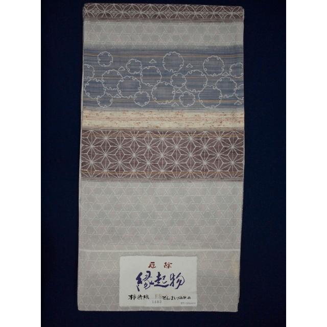 厄除け縁起物 1482 No.8 袋帯 柿渋織 ぜんまい紬使用・全通 未仕立て  