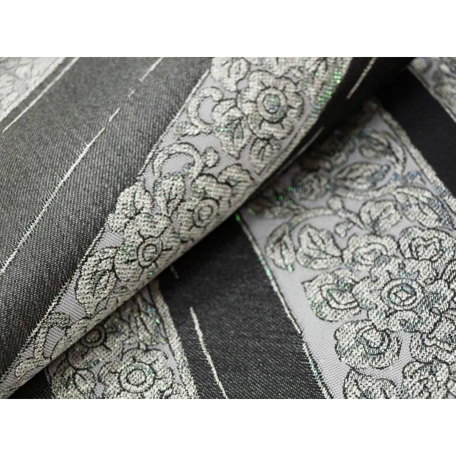 大幅値下 0984 御仕立て上がり 西陣正絹袋帯 シルバーグレー