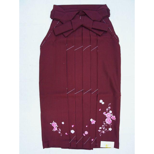 卒業用 0064 女袴 エンジ 花刺繍 99cm 身長163〜167cm対応（レター