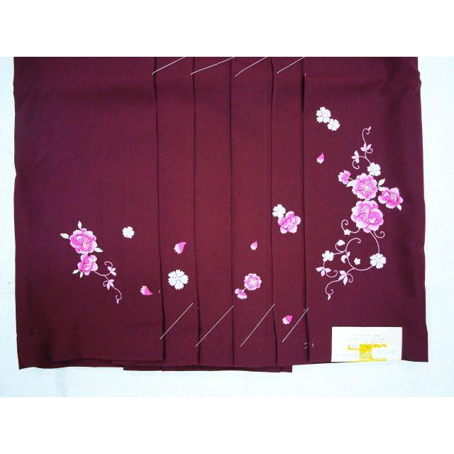 卒業用 0064 女袴 エンジ 花刺繍 99cm 身長163〜167cm対応