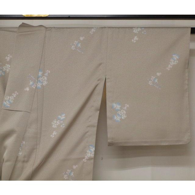 TORAY（東レ） 単衣 東レシルック小紋 0876 薄茶ベージュ クローバー