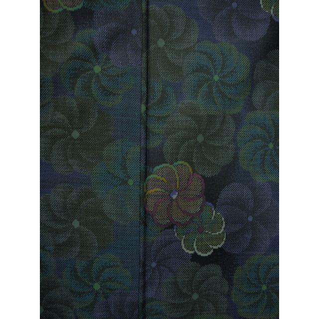 伝統工芸品 本場大島紬 0089 純泥染 旗印 グリーン系 お仕立て上がり