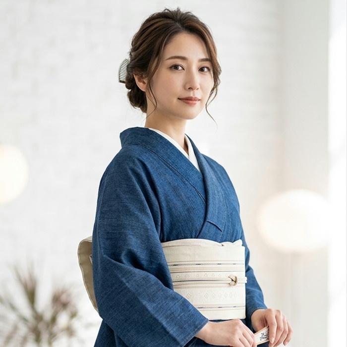 デニムの着物 洗える着物 3色 レディースきもの 仕立て上がり ジーパン