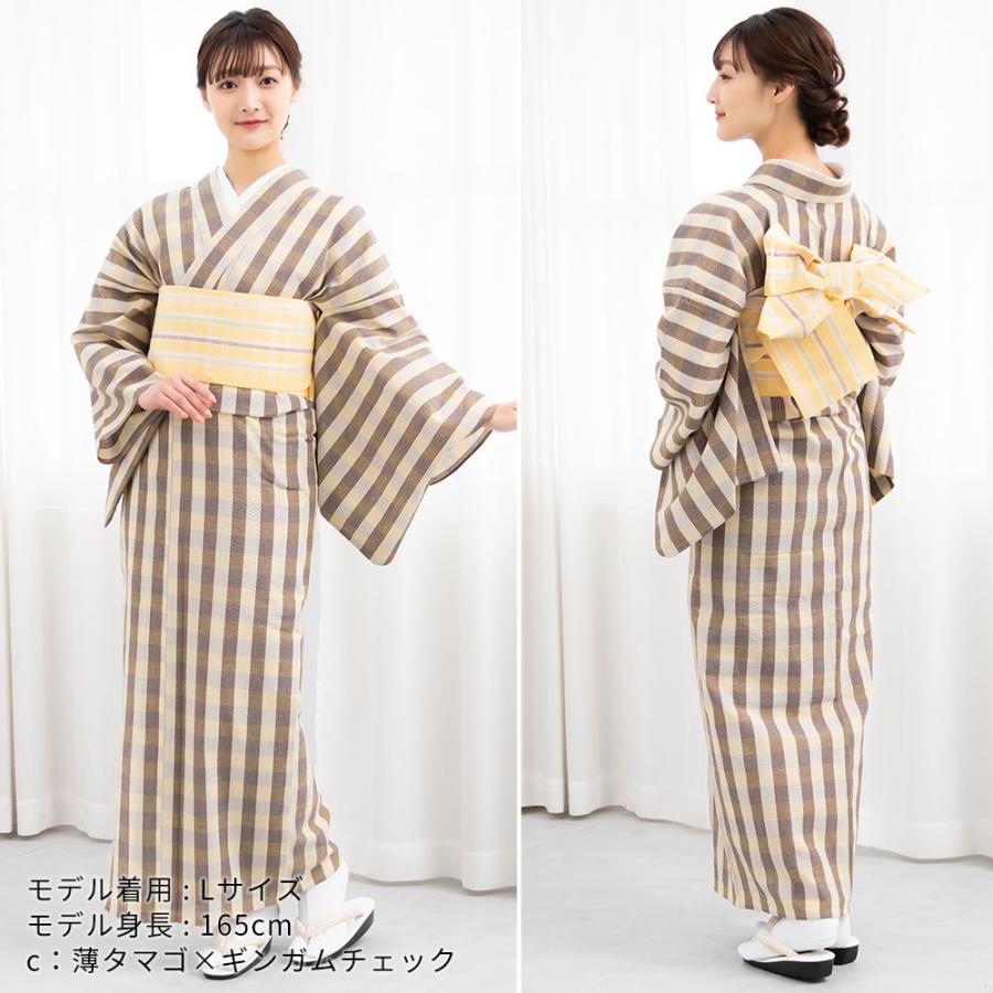 阿波しじら 着物 浴衣 仕立て上がり ギンガムチェック[S-L 全5色 