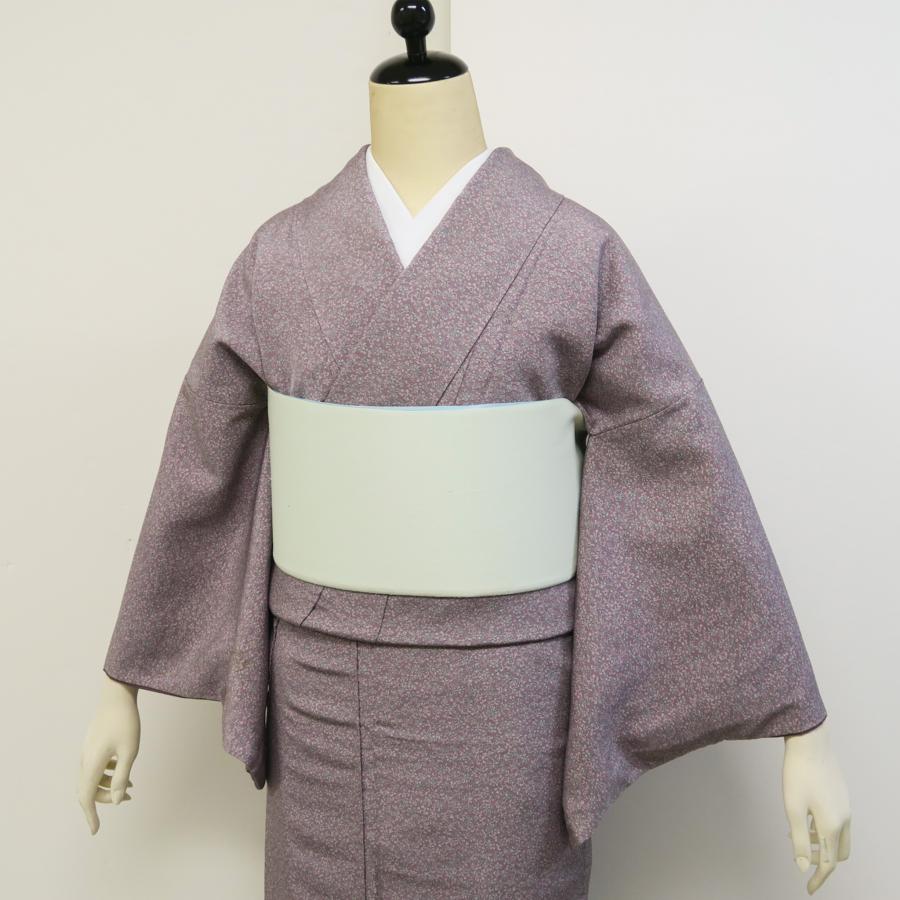 小紋 未使用品 しつけ糸 半衿 小鳥 桜 花文 可愛い 紫 地模様 NK-828 小紋 未使用品 しつけ糸 半衿 小鳥 桜 花文 可愛い 紫 地模様 NK-