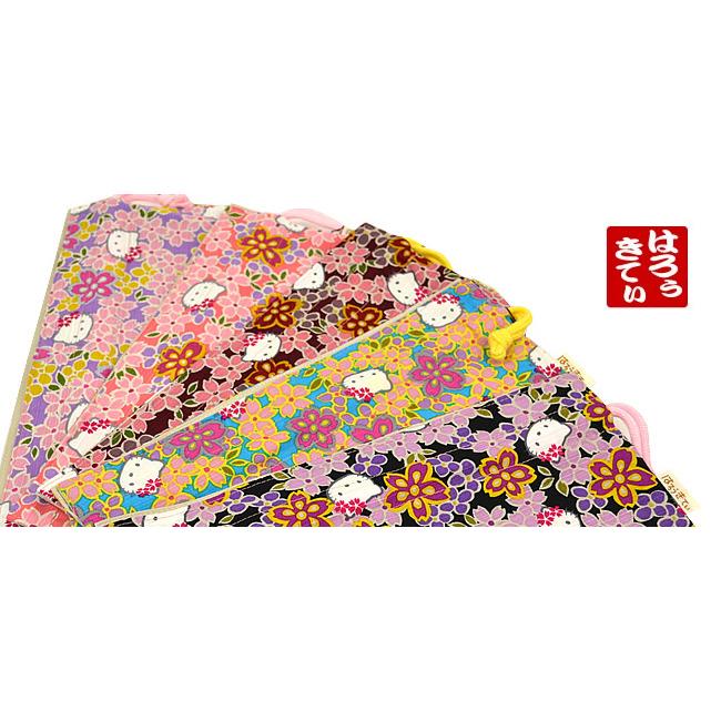 kimono cafe（キモノカフェ） ハローキティ 弁当袋 桜 水色 巾着袋 お