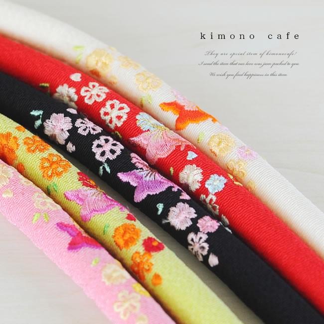 七五三 帯締め 桜と蝶刺繍丸ぐけタイプ帯〆 赤 ピンク 白 黄色 コバルトブルー 753 子供用 七歳用 Line友達登録で10 Offクーポン Cf キモノカフェ 通販 Yahoo ショッピング