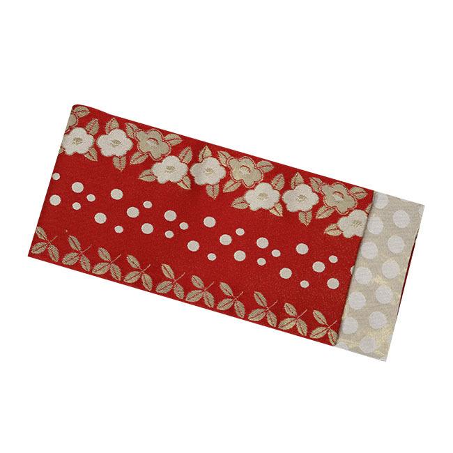 un deux 半幅帯 麻100%黒 赤 つばき刺繍　新品 un deux 半幅帯 麻100%黒 赤 つばき刺繍 刺繍半幅帯（ストライプ