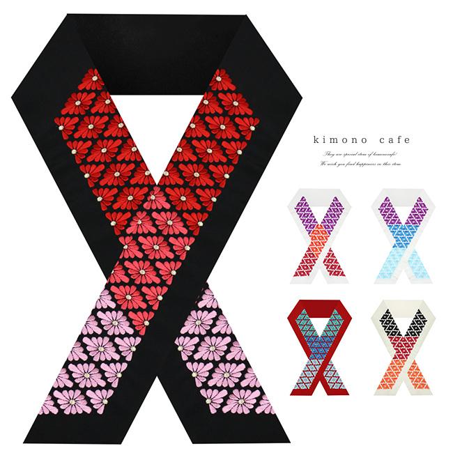 振袖 半襟 刺繍 レトロ Raja 菊菱 グラデーション 赤 白 黒 コバルト 紫 ブライダル 礼装 色内掛 和婚 ママ振袖 結婚式 成人式 卒業式 Cf キモノカフェ 通販 Yahoo ショッピング