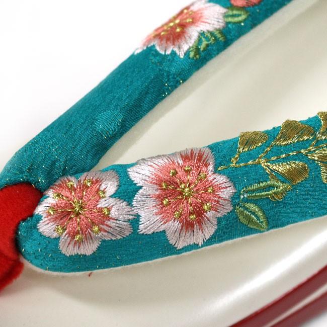 kimono cafe 振袖 草履 桜と藤の刺繍 華やか 可愛い 厚底 大きい