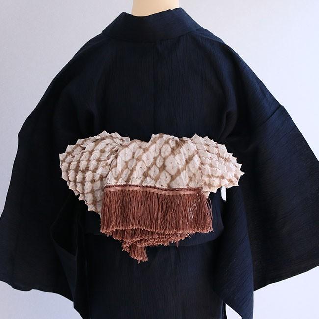 kimono cafe（キモノカフェ） 兵児帯 総唄絞りの大人の兵児帯 フリンジ
