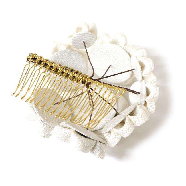 【美品】七五三用・金色装飾品セット 京美 七五三着物用祝い帯 7歳用 ゴールド 扇 桜 友禅柄 飾り紐付き 大