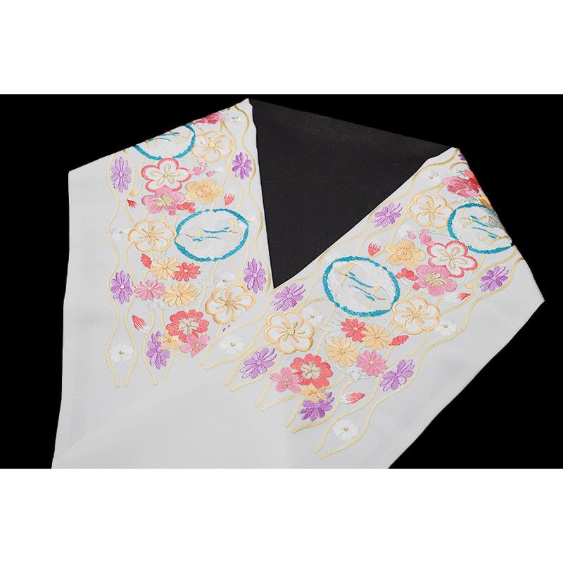 Silelly シルエリー　豪華刺繍半襟　梅柄　ピンク系 再入荷！／半襟 刺繍 半衿 刺繍半衿 刺繍半襟 シルエリー 卒業式 振袖