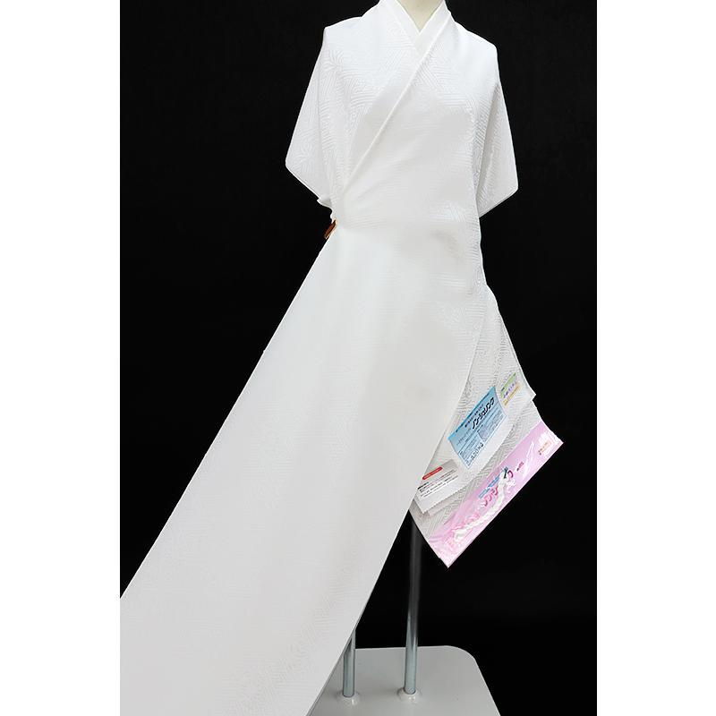 長襦袢 洗える 襦袢 正絹 小松ちりめん 白地 菊 紗綾形 綸子 ノン