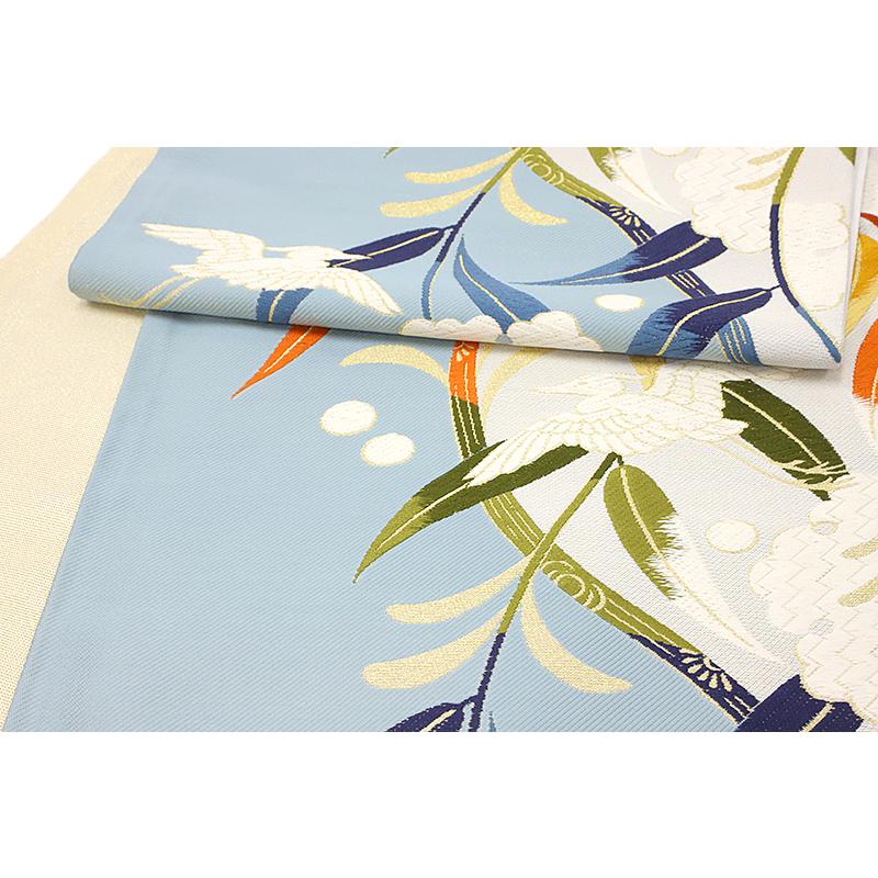 ゆりのはな　未使用品　袋帯　紹巴織　鳳凰に宝相華　六通柄　裏葉色　正絹　H504 ゆりのはな 未使用品 袋帯 紹巴織 鳳凰に宝相華 六