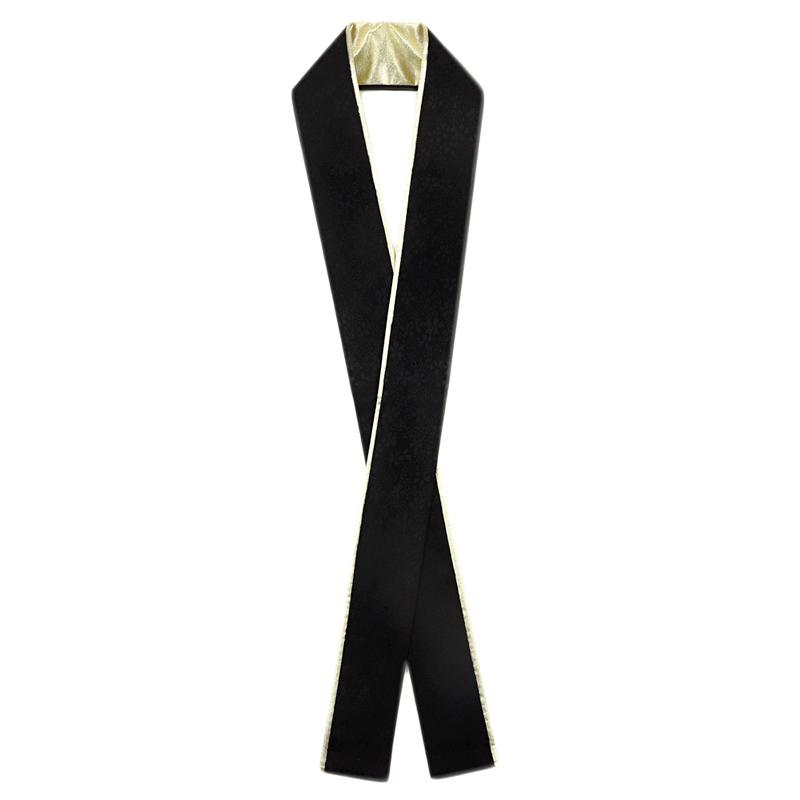 重ね衿 振袖 成人式 七五三 重ね襟 黒地 ゴールド 正絹 礼装用