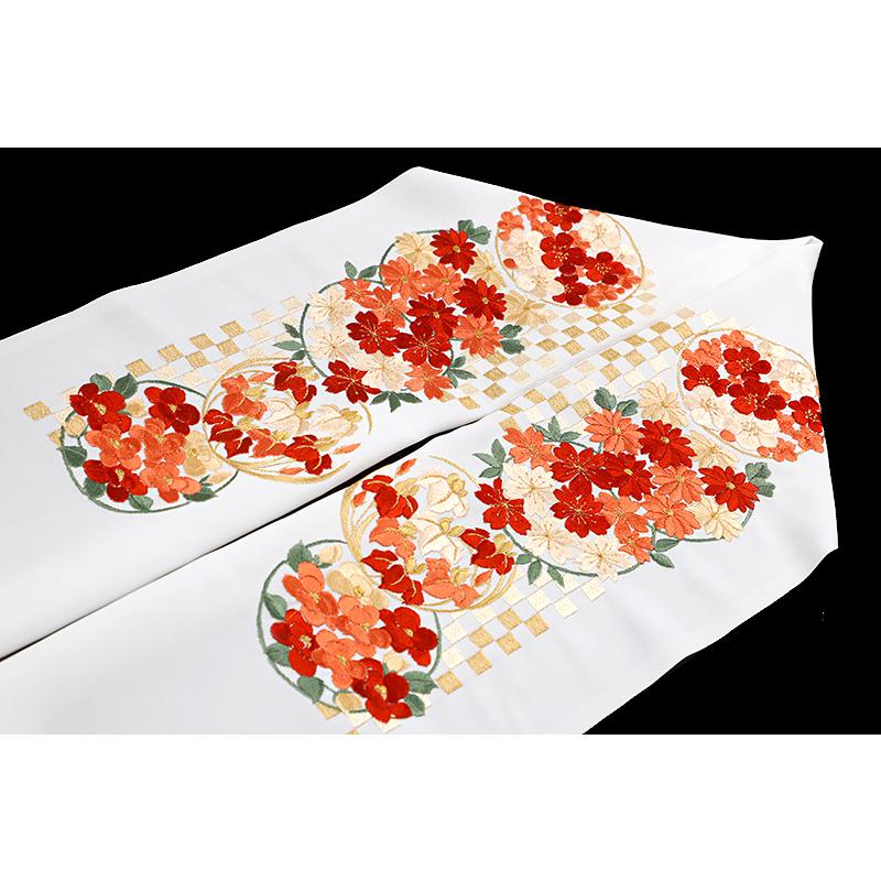 着物　半衿　半襟　刺繍　紅葉 手刺繍半衿「紅葉」 和装小物（帯・半襟） aki.no. 通販 16753388