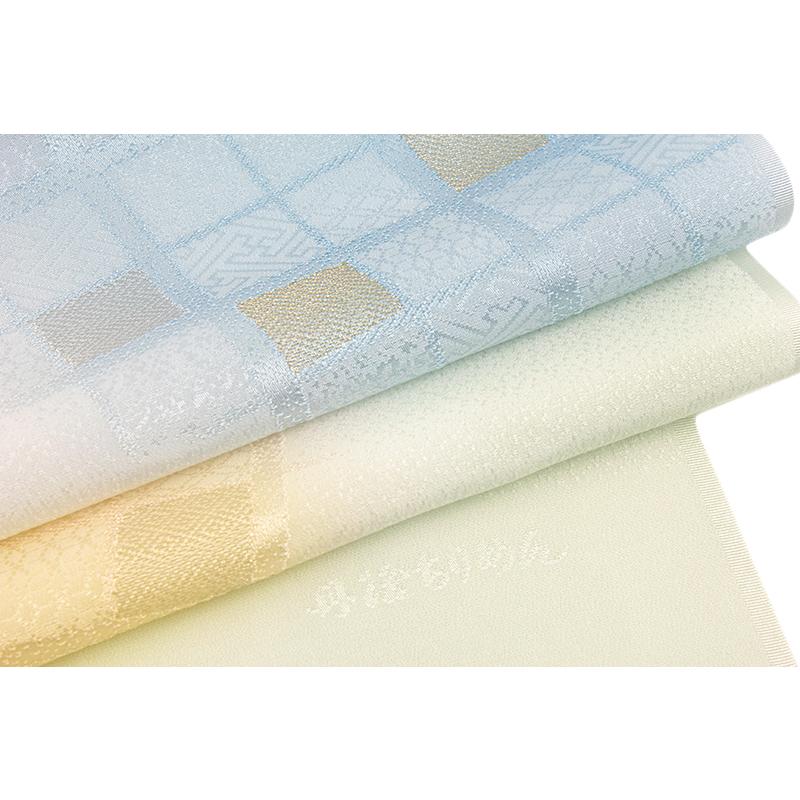 帯揚　正絹　丹後ちりめん　緑　青　灰 帯揚げ 単品 丹後ちりめん 正絹 黄緑 薄茶 青 金糸 斜め格子 半円