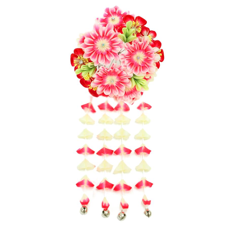 公式 髪飾り 成人式 振袖 前撮り 袴 花 菊 赤 ピンク 白 オフホワイト 黄緑 ちりめん つまみ細工 下がり 藤下がり ビラ ビラ簪 鈴 鈴付き ラインストーン No 12 0174 人気満点 Zoetalentsolutions Com