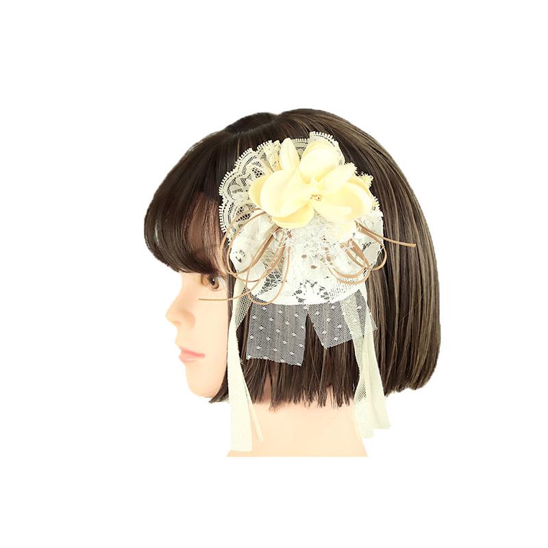 髪飾り 成人式 振袖 袴 花 リボン 白 レース 紐 ビーズ 花ごころ 和装