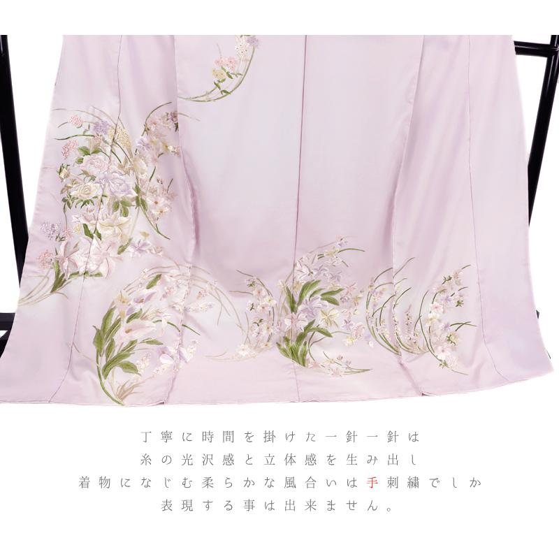 訪問着 尾我佐刺繍 手刺繍 正絹 未仕立て 仮絵羽 フォーマル 礼装用  