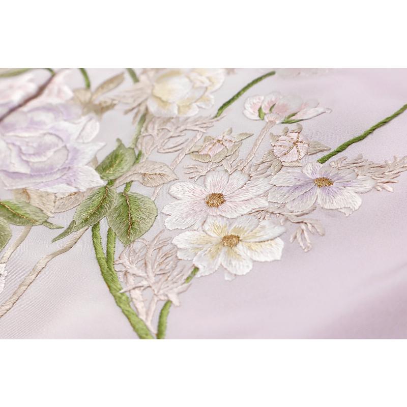 訪問着 尾我佐刺繍 手刺繍 正絹 未仕立て 仮絵羽 フォーマル 礼装用