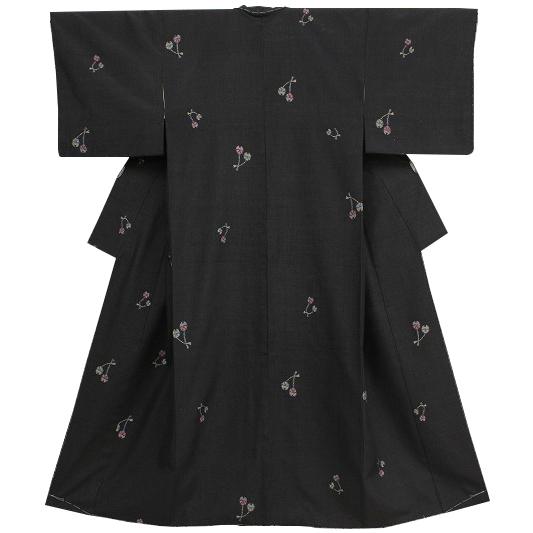 受賞店舗 十日町 紬 黒地 絣 さくらんぼ模様 正絹 紬 No 3 0023 楽天市場 Kuljic Com