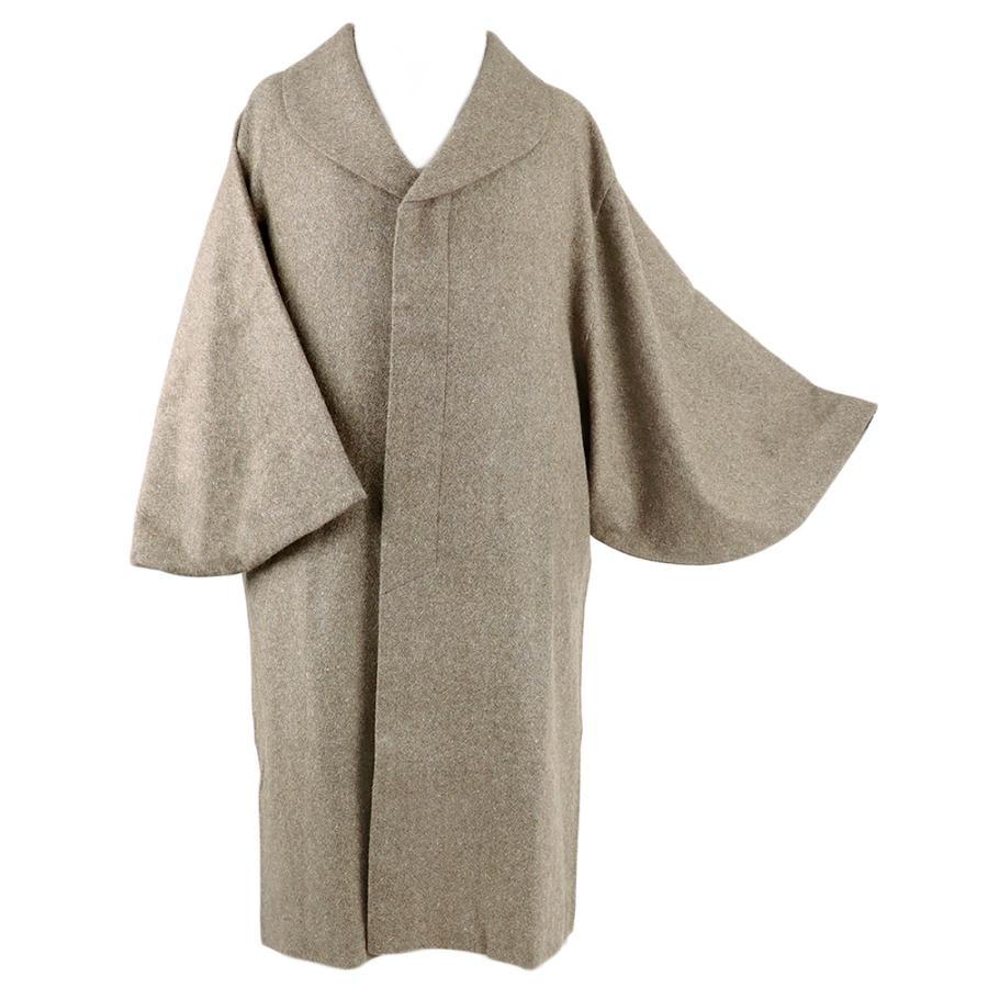 コート 和装コート ウール ウール混 ブラウン 茶 ロング Mサイズ  