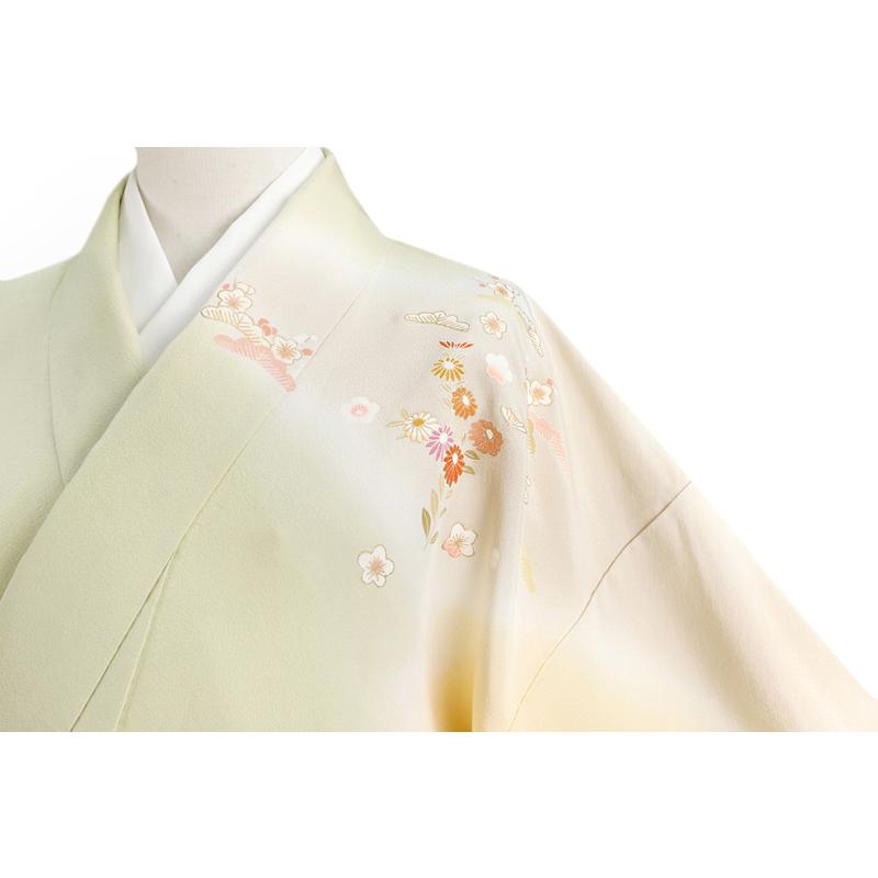 訪問着 正絹 本加工友禅 金彩加工 金駒刺繍 糸巻 花 梅 杜若 菊 葵 松 