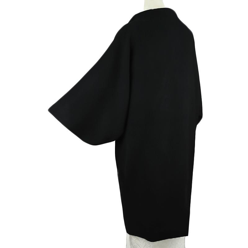 和装コート 黒 ロング フリーサイズ カシミヤ カシミア混 スタンド 