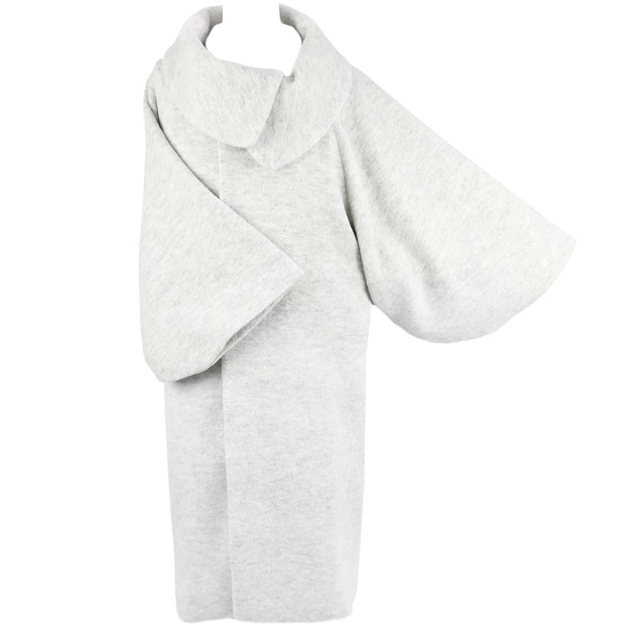 和装コート グレー ブルーグレー ループ天竺 ロング フリーサイズ  