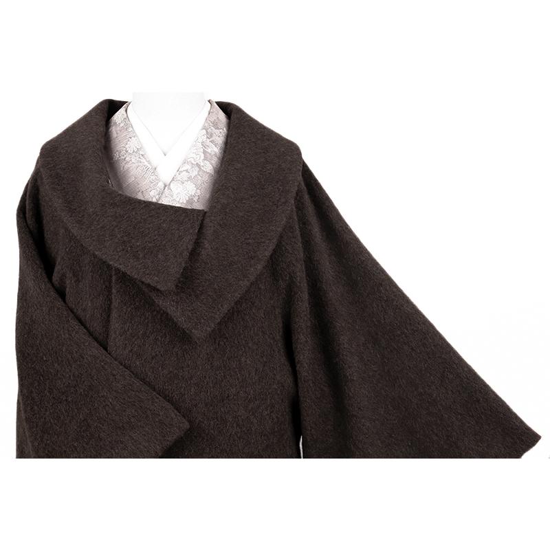 M02-2 新品 布四季庵ヨネオリ へちま衿 和装コート カシミア混 黒 M07-2 新品 布四季庵ヨネオリ へちま衿 和装コート カシミア混 黒 街着