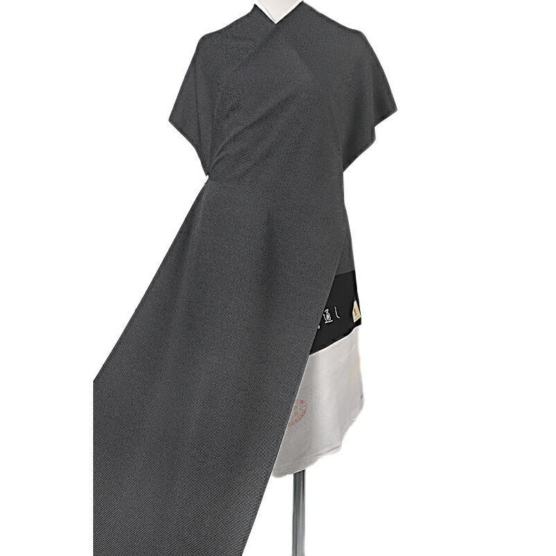 江戸小紋 小紋 伊勢型写し 角通し 正絹 黒地 ダークグレー グレー 重要  