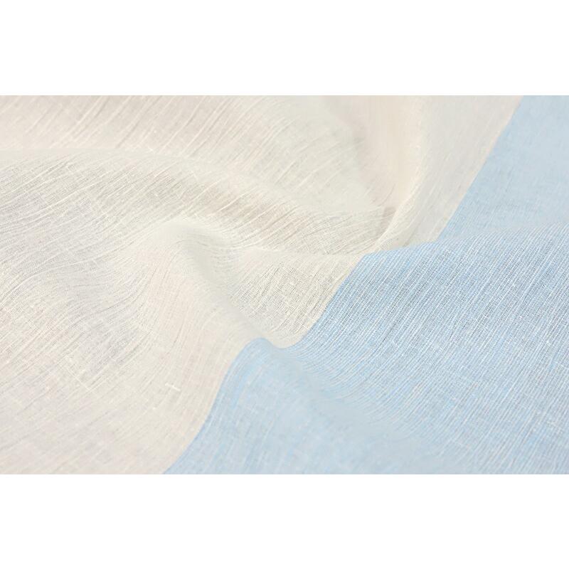 近江ちぢみ 反物 綿麻 川口織物 夏物 青 水色 白 生成り 縞 和柄 最未