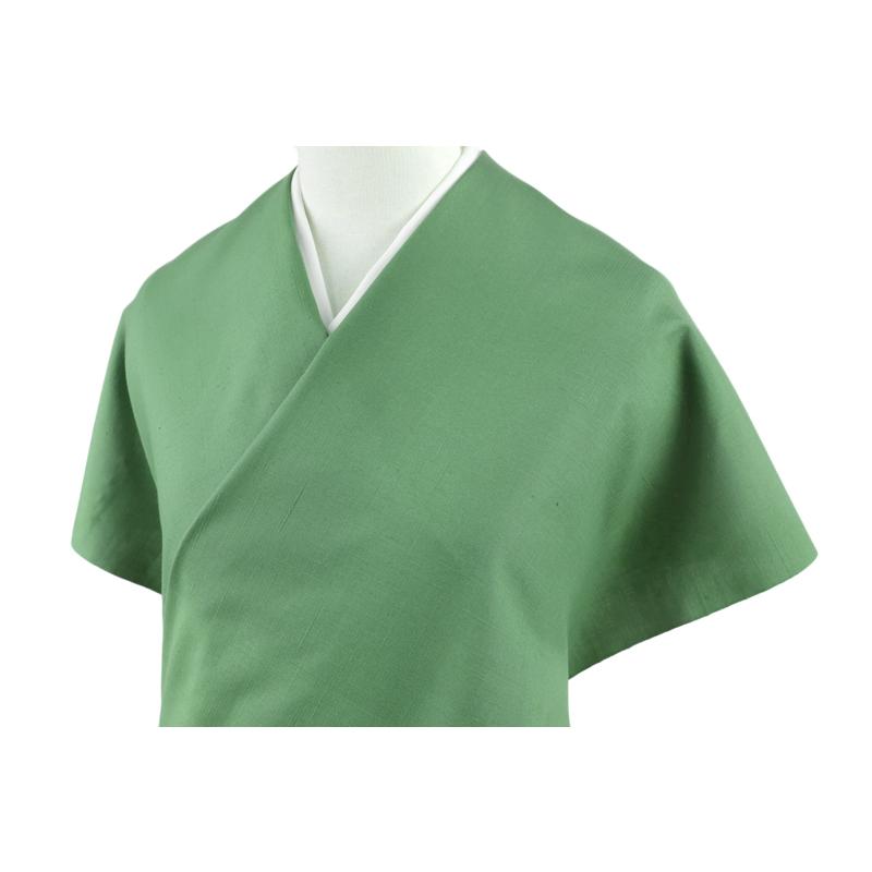 結城紬 紬 結城織物 正絹 緑 渋緑 カーキ 未仕立て 反物 茨城県結城織物