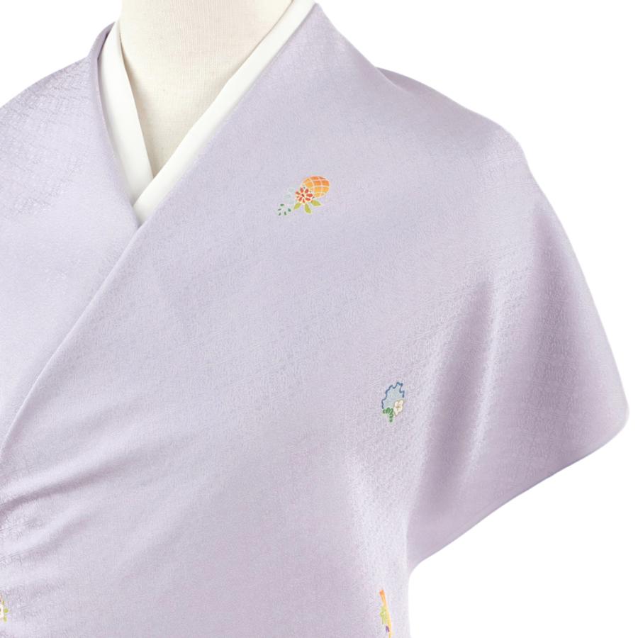 セール価格 小紋 反物 正絹 紫 薄紫 花 桜 梅 雪輪 楓 紅葉 菊 桐菱