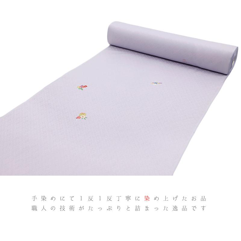 上質な逸品新品未仕立正絹濱ちりめん友禅小紋着尺大正ロマン風