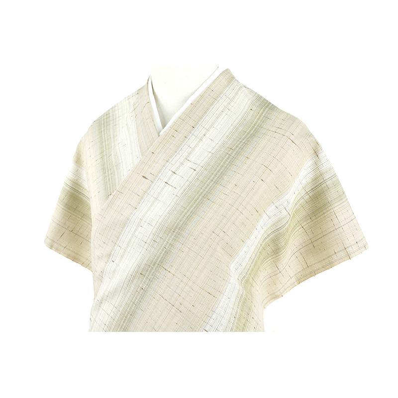 ぜんまい絣 紬 反物 紅花の里工房 正絹 ベージュ ピンクベージュ 茶 渋 