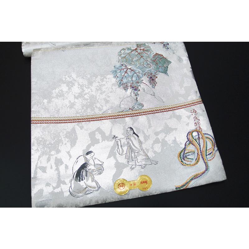 笹の葉模様　細やかな輝き　正絹六通高級袋帯 笹の葉模様細やかな輝き正絹六通高級袋帯